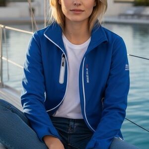 Musto Auckland Jacket Womens XXL Blue Racing Sailing Full Zip Volvo Ocean Race